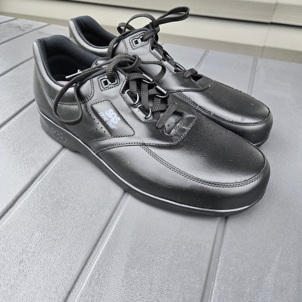 SAS Time Out Mens Black Leather Walking Shoes Sneakers Size 12.5 N Narrow